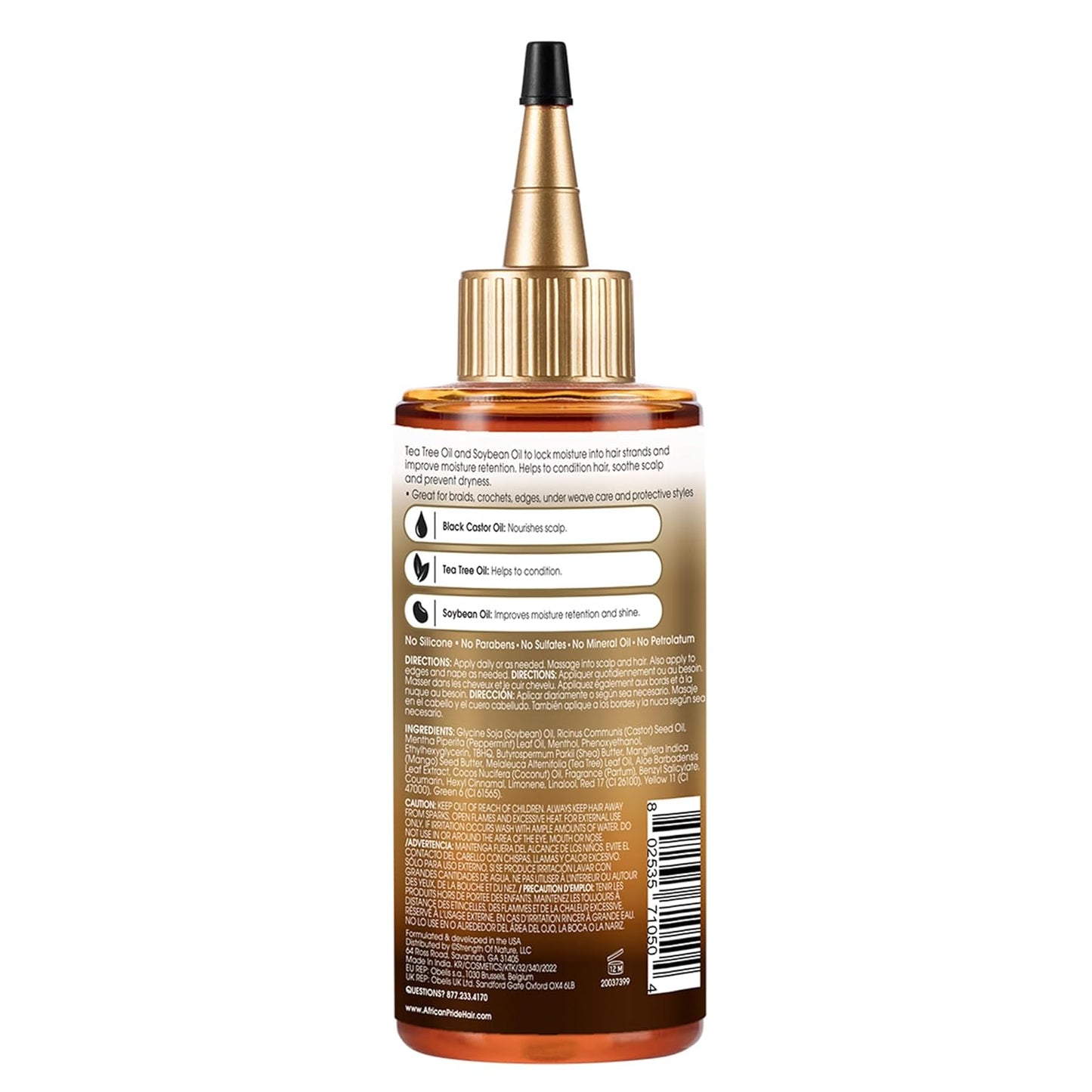 Black Castor Miracle Hair & Scalp Sealing Oil - Locks in Moisture & Soothes, Contains Black Castor Oil, Tea Tree Oil, Soybean Oil 6 Oz (3 Pack)