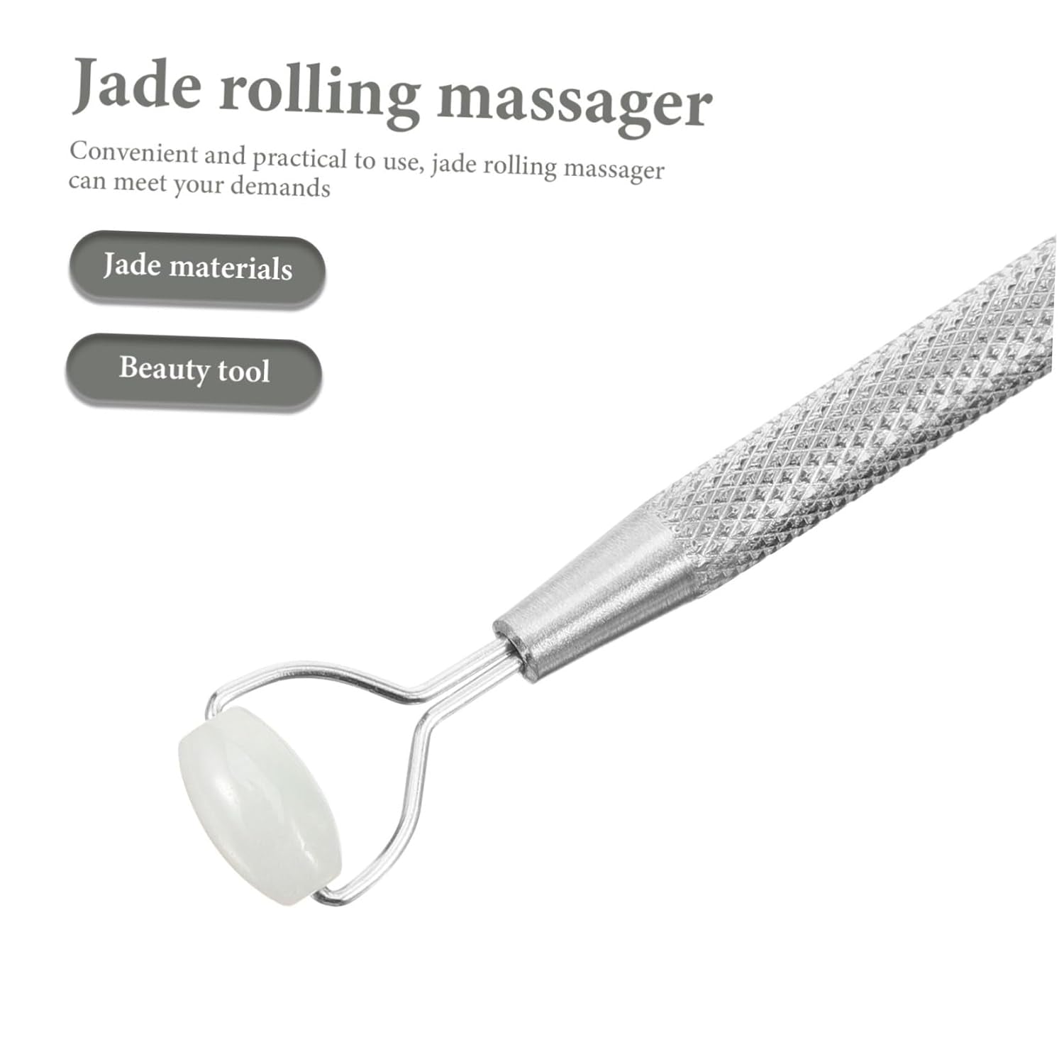 Jade Facial Skin Massager Stainless Steel Face Massager Jade Rolling Facial Massager Jade Face Massager Jade