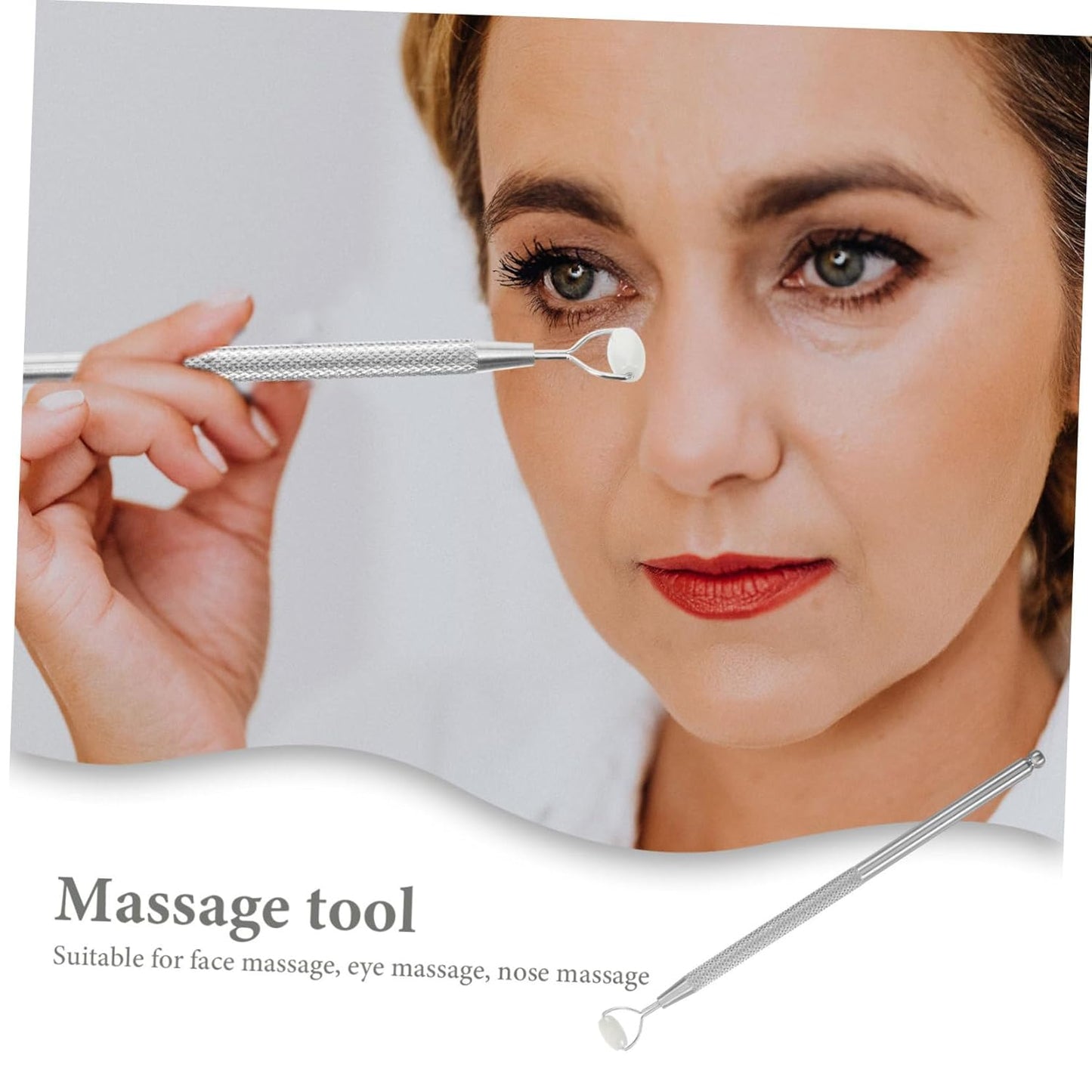 Jade Facial Skin Massager Stainless Steel Face Massager Jade Rolling Facial Massager Jade Face Massager Jade