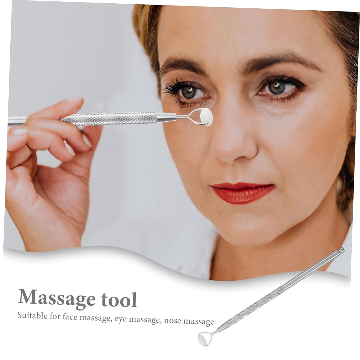 Jade Facial Skin Massager Stainless Steel Face Massager Jade Rolling Facial Massager Jade Face Massager Jade
