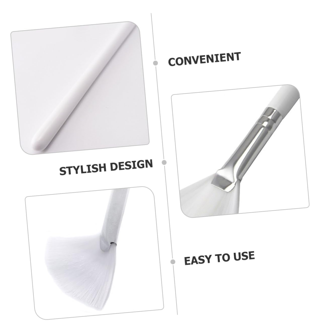 6Pcs Fan Shaped Facial Mask Brush Cosmetic Brush Facial Applicator Applicator Brush Chemical Peel Brush Facial Mask Brushes Makeup Brushes Face Mask White Wooden Handle